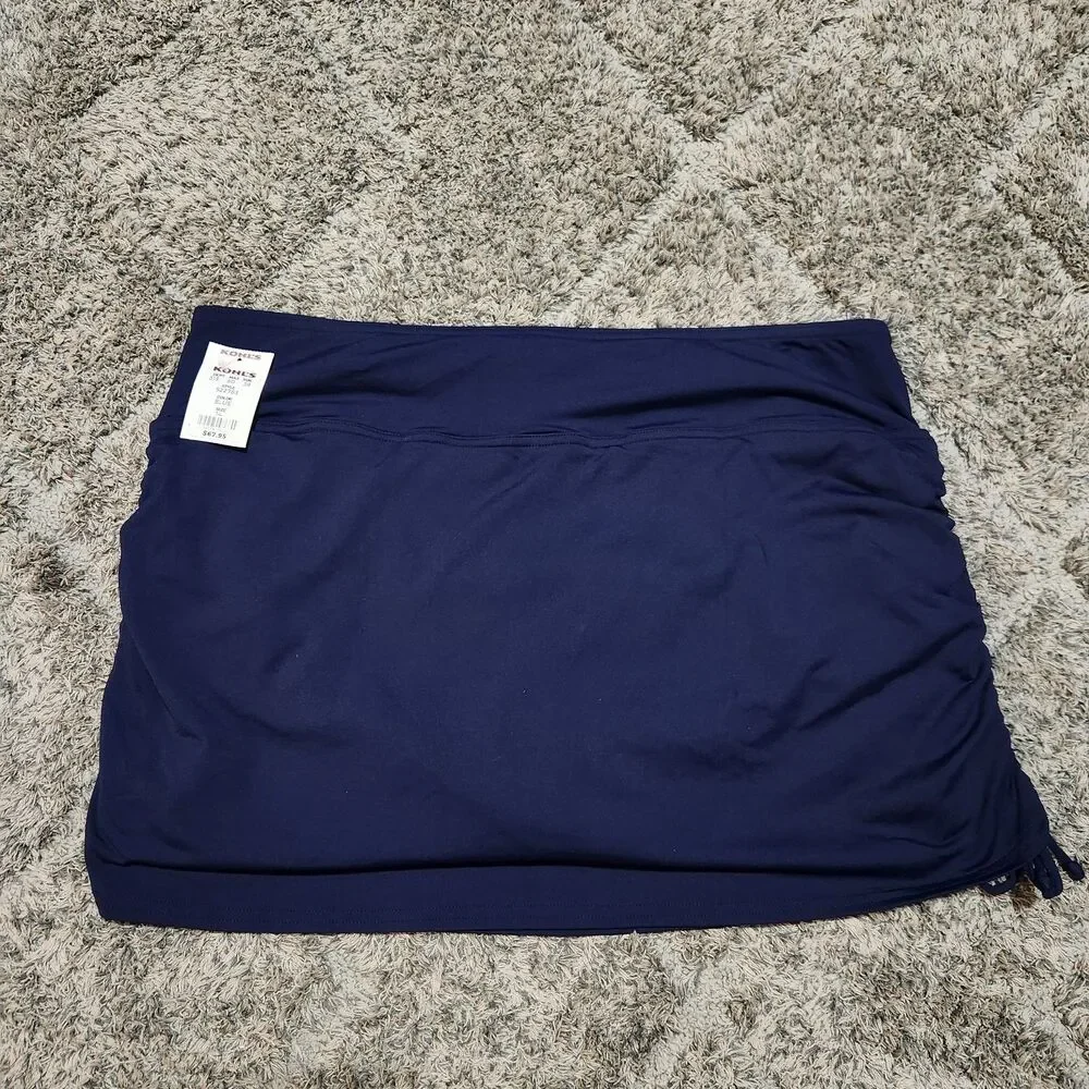 NWT Lands End Navy Blue Bathing Suit Swim Skiart Women’s 14